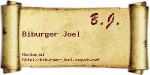 Biburger Joel névjegykártya